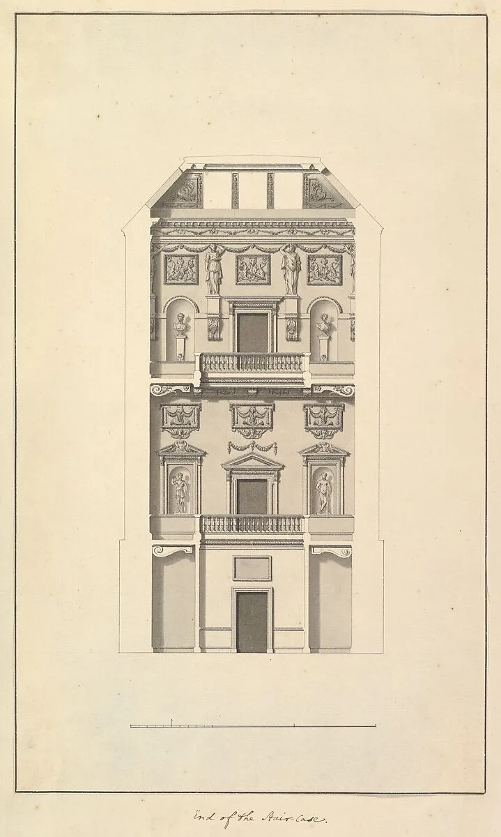 End of Staircase, Houghton Hall, Norfolk — Isaac Ware