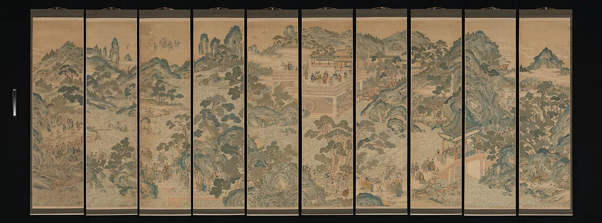 清 緙絲山水人物圖|Mythical landscape with immortals — Unidentified artist
