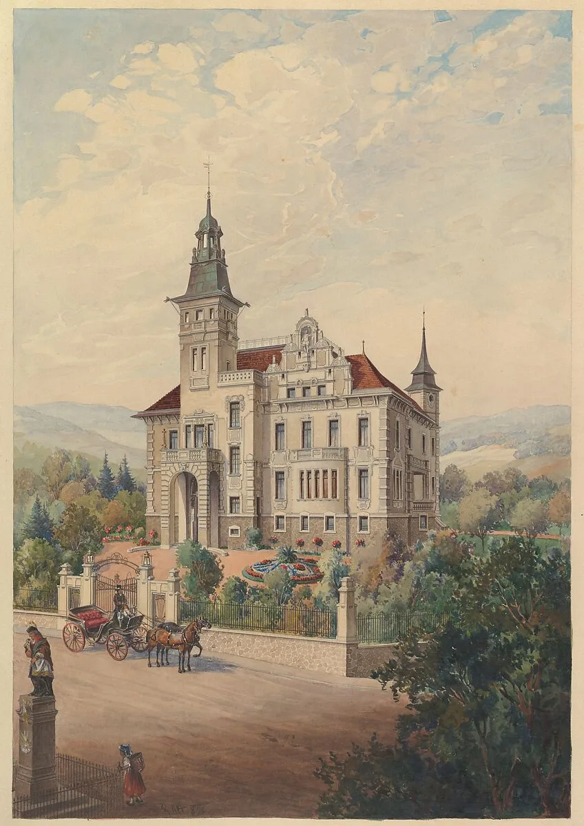 View of a Swiss Villa — Rudolf von Alt