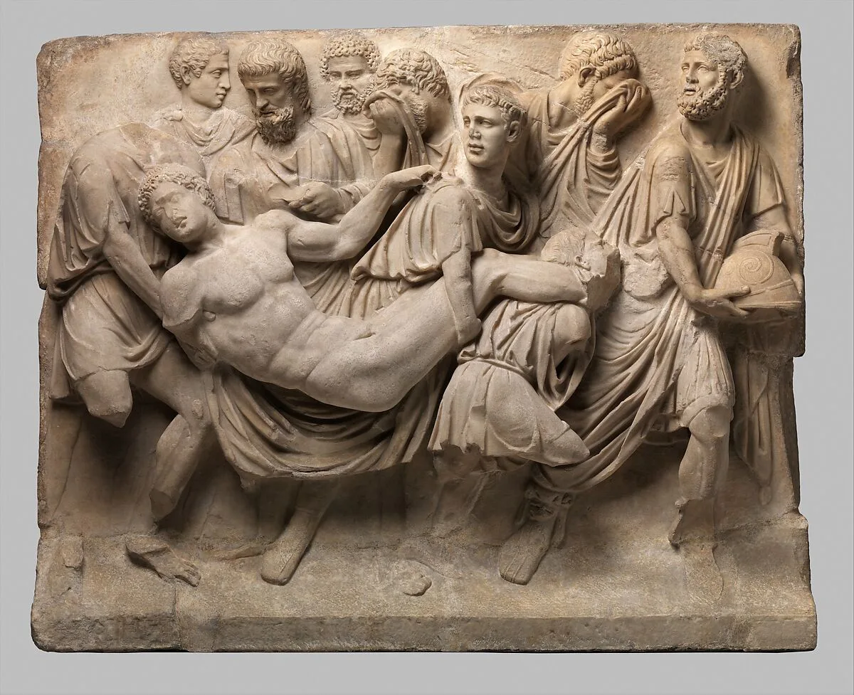 Marble sarcophagus fragment — Unknown
