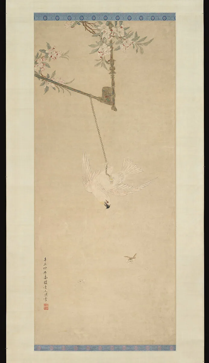 清 陳書 白鸚鵡圖 軸|Cockatoo — Chen Shu