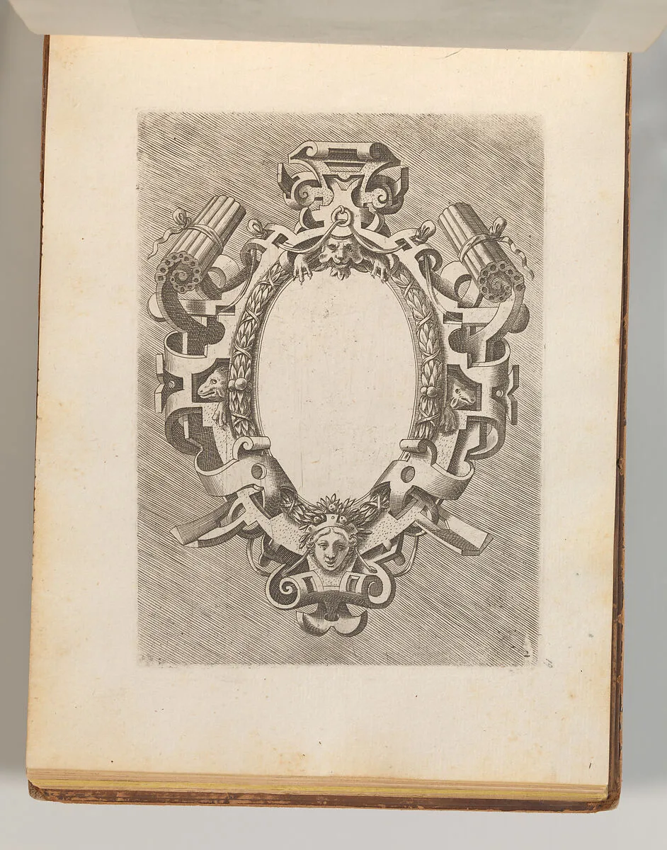 Targhe ed altri ornati di varie e capricciose invenzioni (Cartouches and other ornaments of various and capricious invention, page 22) — Carlo Losi|Hans Vredeman de Vries