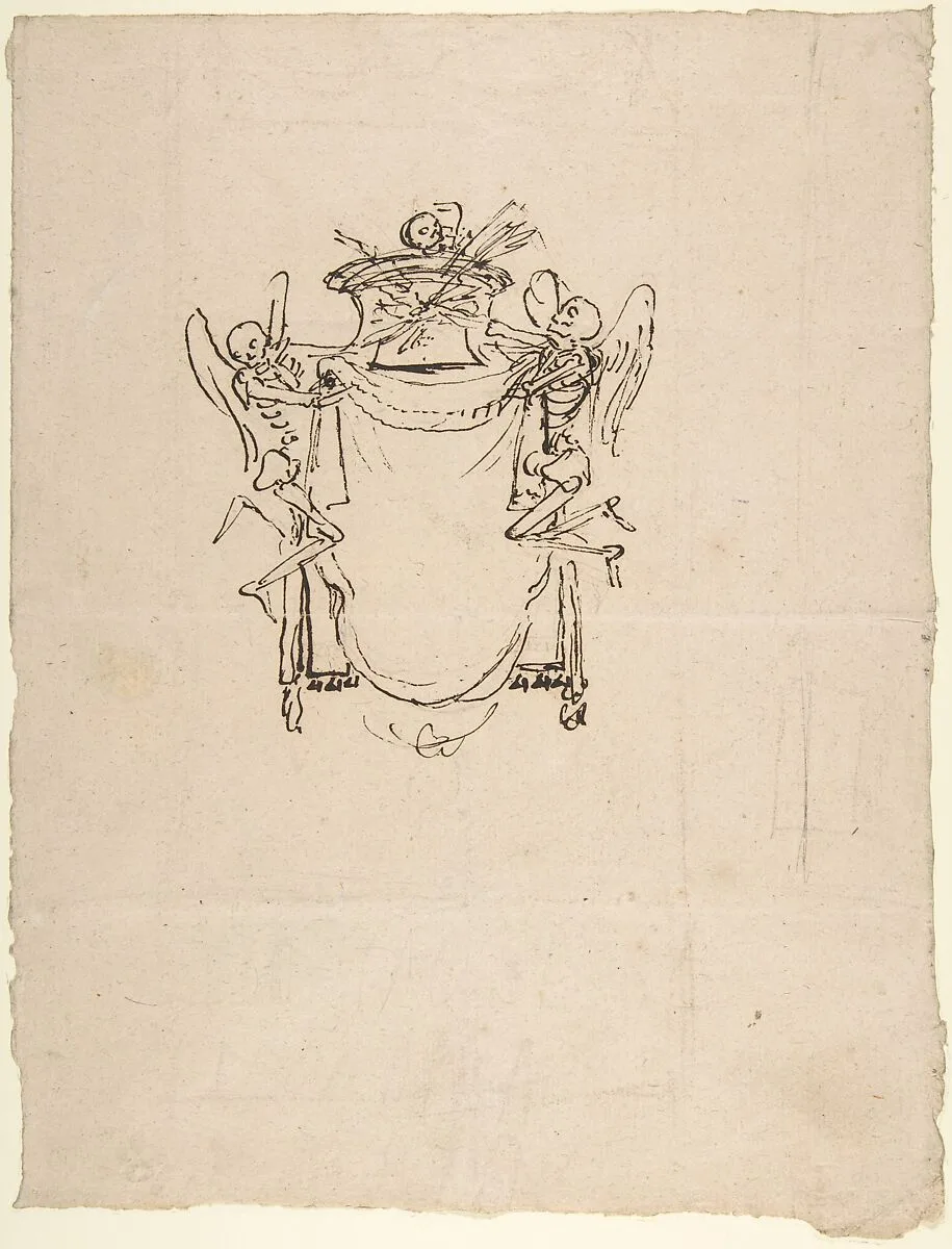 Sketches for a Wall Tomb with Skeletons — Gian Lorenzo Bernini