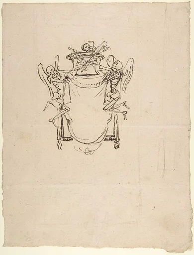 Sketches for a Wall Tomb with Skeletons