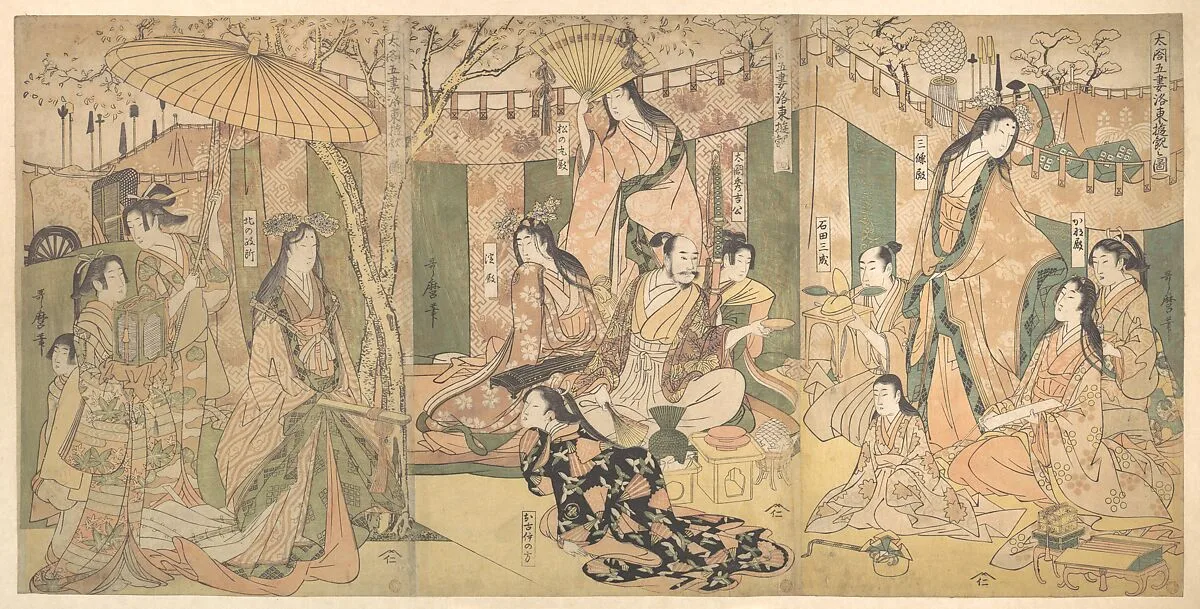 太閤五妻洛東遊観之図|A View of the Pleasures of the Taiko and His Five Wives at Rakutō — Kitagawa Utamaro