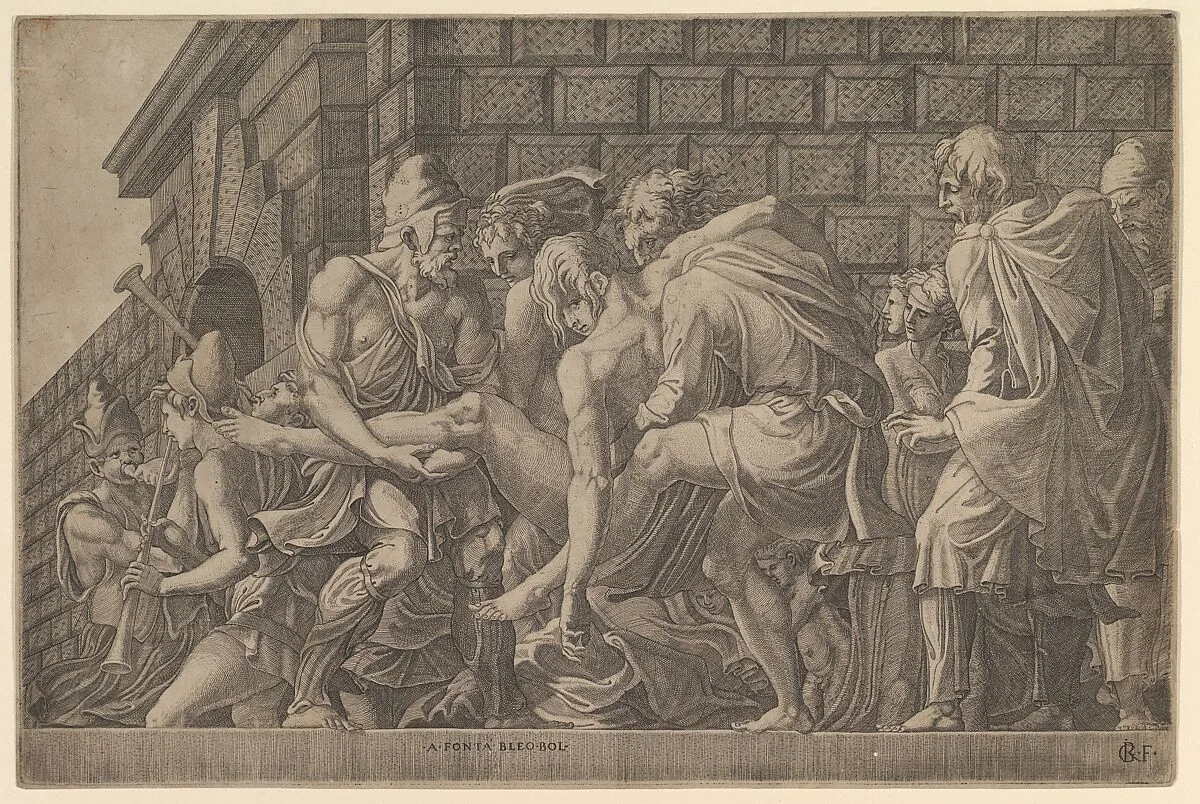The Wounded Paris Carried from the Field of Battle — Francesco Primaticcio|Master FG