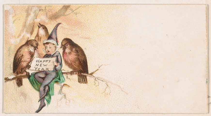 Happy New Year, from the New Years 1890 series (N227) issued by Kinney Bros. — Kinney Brothers Tobacco Company