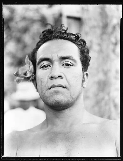 [South Seas: Man with Flower in Hair]