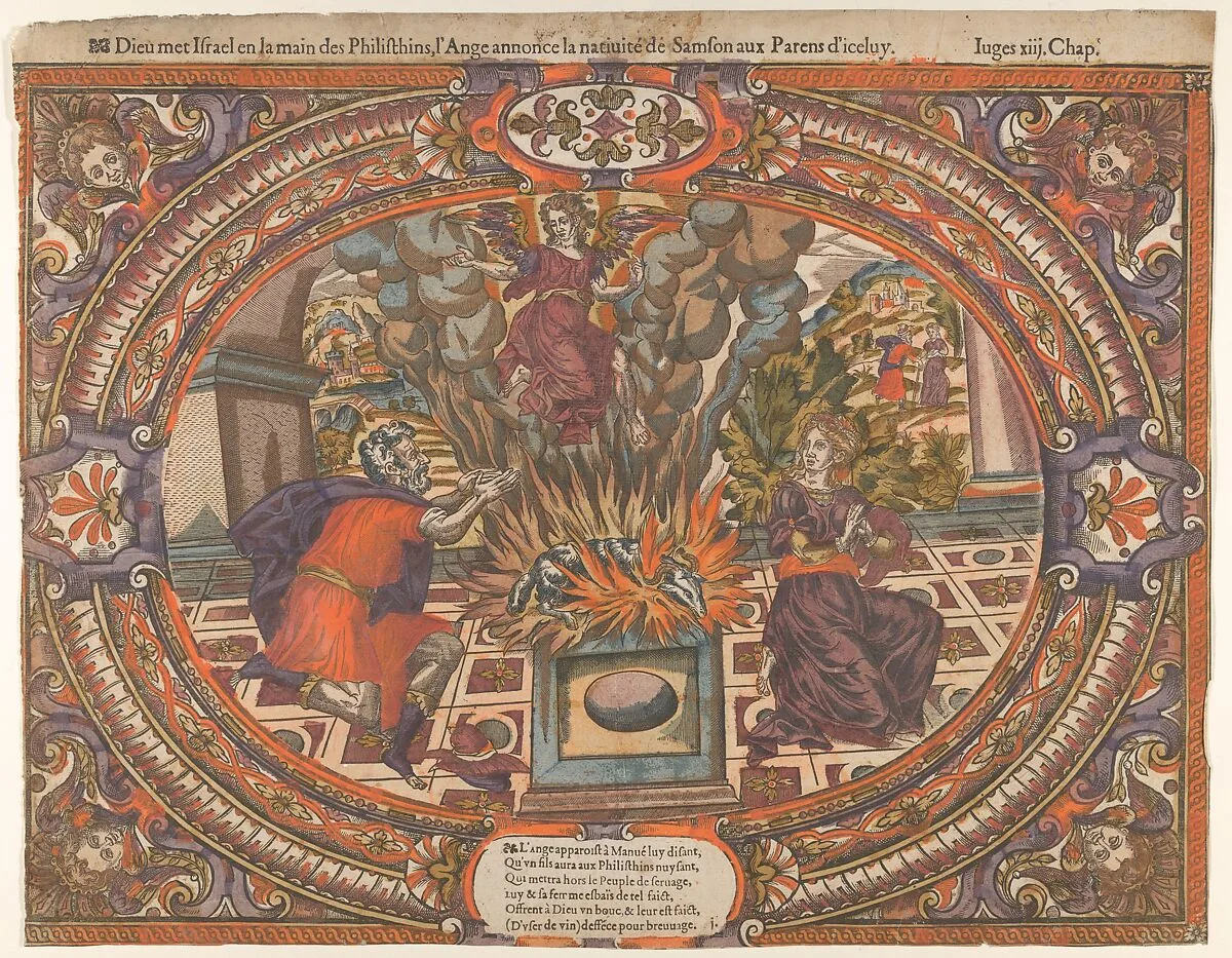 Angel announcing the Birth of Samson, from the Story of Samson — Denis Fonteney|Anonymous, French, 16th century|Rue de Montorgueil