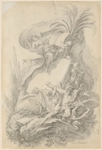 Design for a Frontispiece: Love Staying the Hand of Time