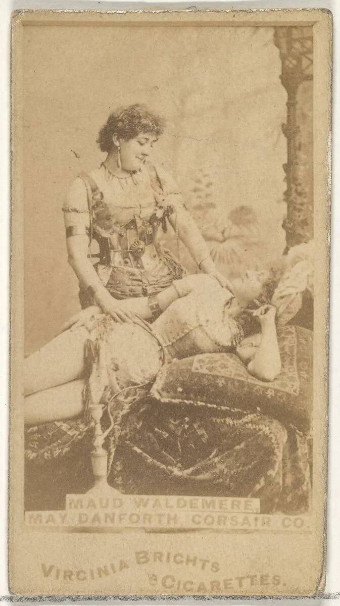 Maud Waldemere and May Danforth, Corsair Co., from the Actors and Actresses series (N45, Type 1) for Virginia Brights Cigarettes — Allen & Ginter