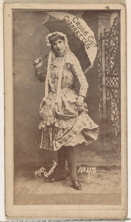 Card Number 113, Myra Goodman, from the Actors and Actresses series (N145-1) issued by Duke Sons & Co. to promote Cross Cut Cigarettes — W. Duke, Sons & Co.