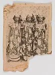 Three girls with flower backdrop — Unknown