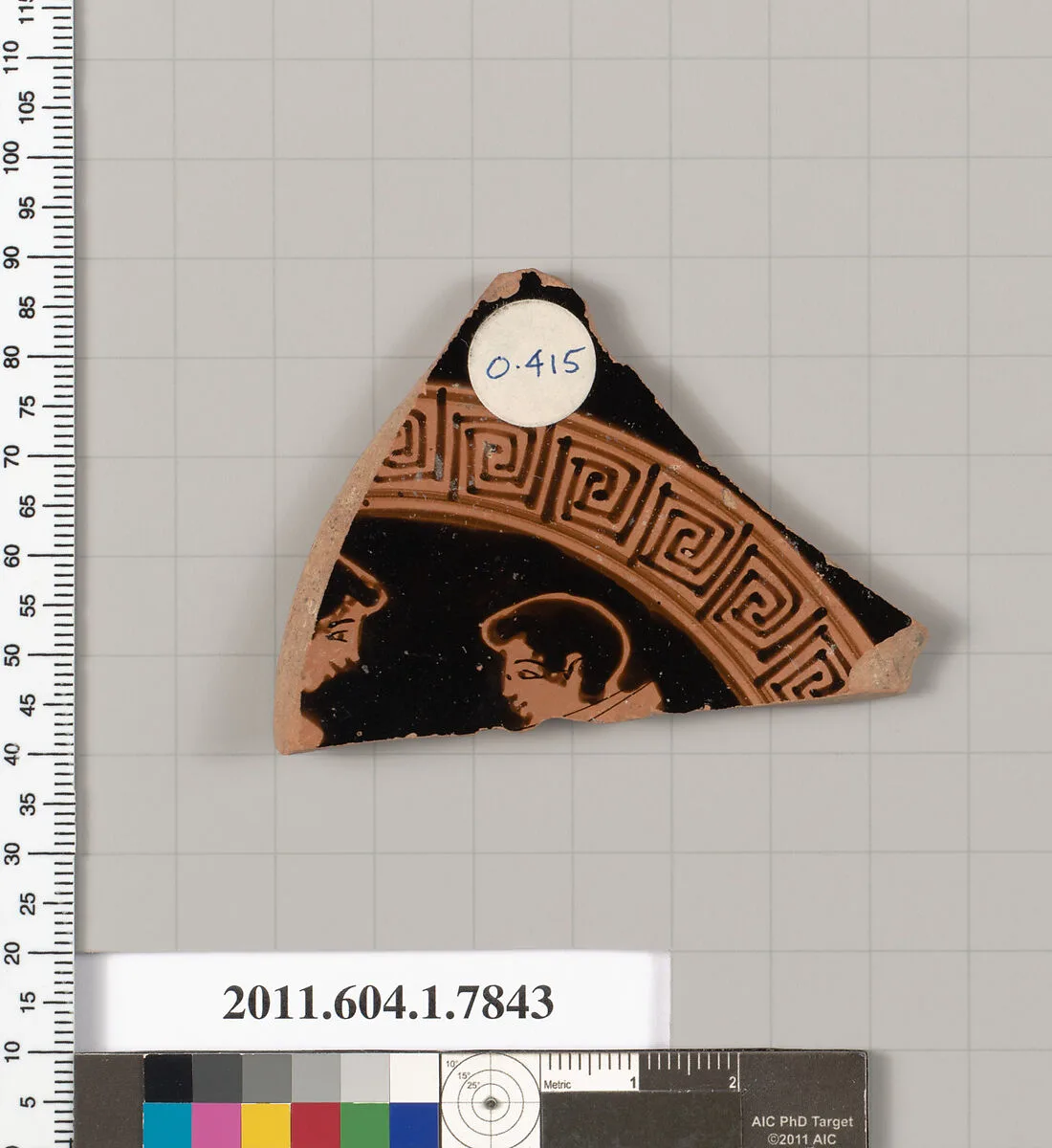 Terracotta fragment of a kylix (drinking cup) — Painter of Bologna 417