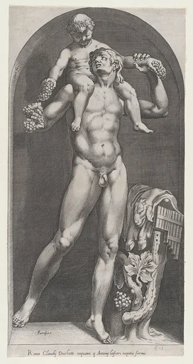 Speculum Romanae Magnificentiae: Bacchus on the Shoulders of a Satyr