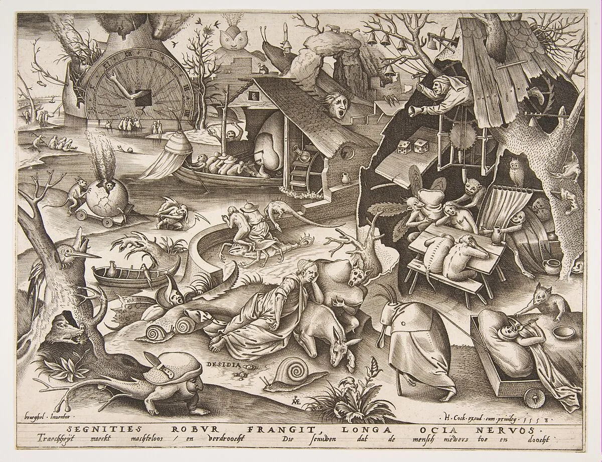 Sloth (Desidia), from the series The Seven Deadly Sins — Pieter van der Heyden|Pieter Bruegel the Elder|Hieronymus Cock