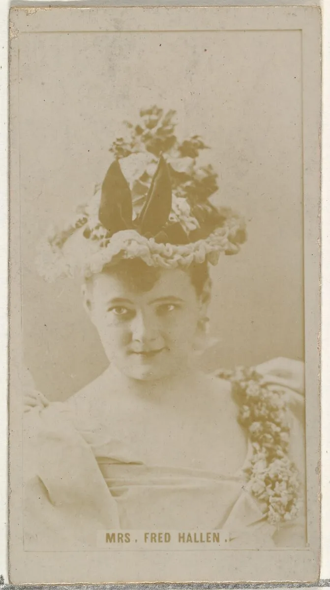 Mrs. Fred Hallen, from the Actors and Actresses series (N145-8) issued by Duke Sons & Co. to promote Duke Cigarettes — W. Duke, Sons & Co.|American Tobacco Company