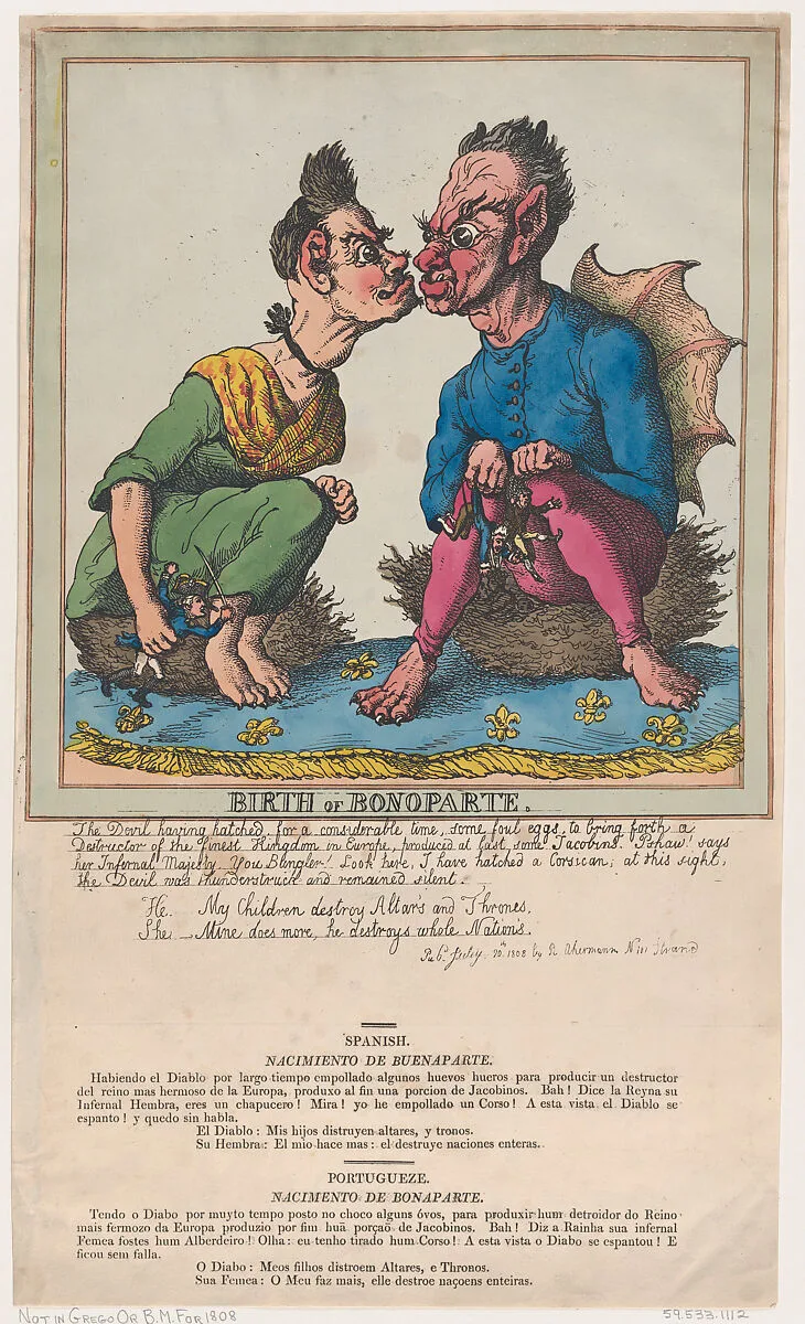 Birth of Bonoparte — Thomas Rowlandson|Thomas Tegg|George Murgatroyd Woodward