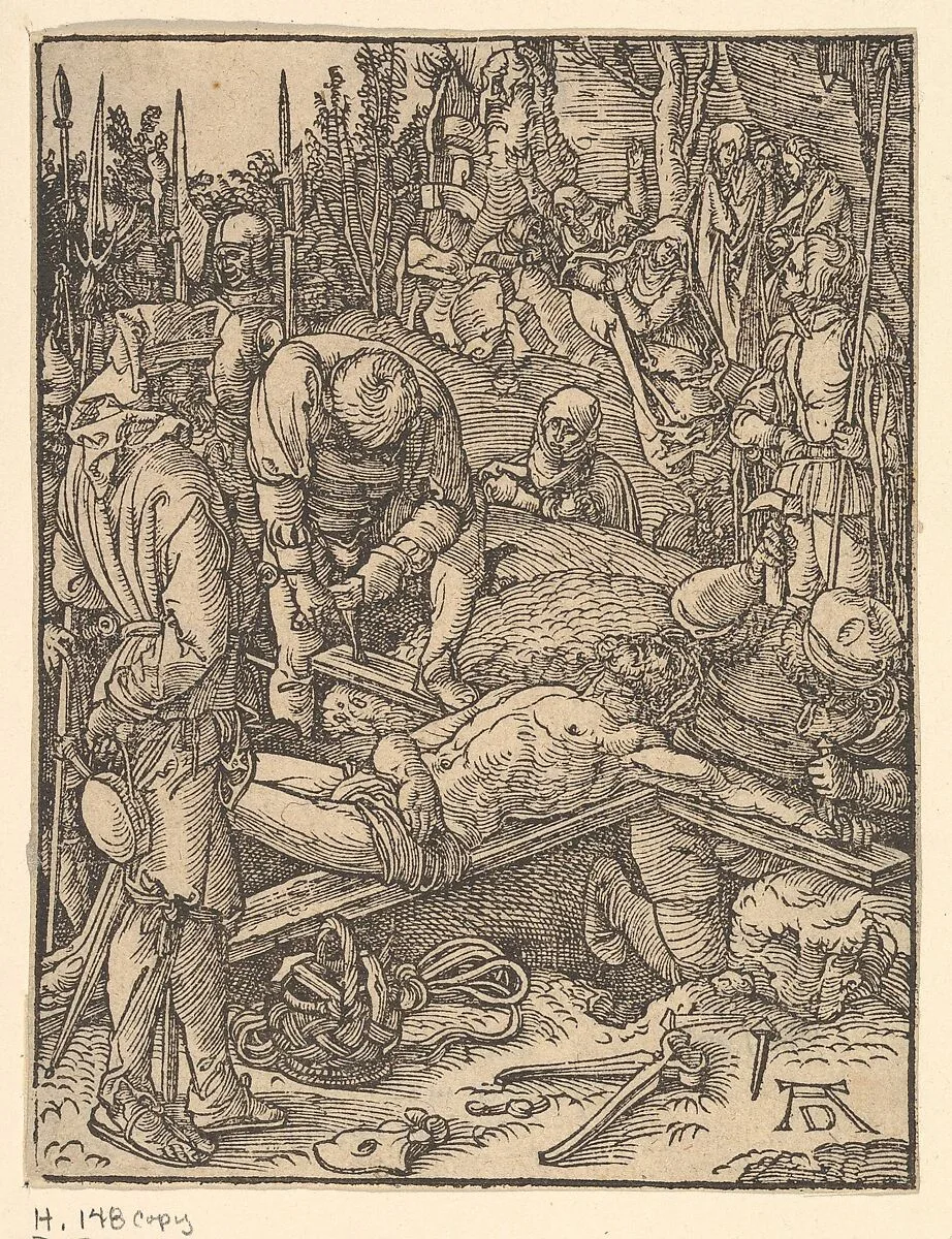 Christ Nailed to the Cross, from The Little Passion (copy) — Albrecht Dürer|Johannes Mommaert