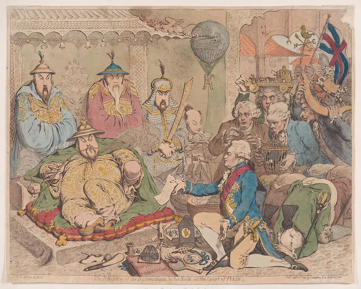 The Reception of the Diplomatique and his Suite at the Court of Pekin — James Gillray|Hannah Humphrey