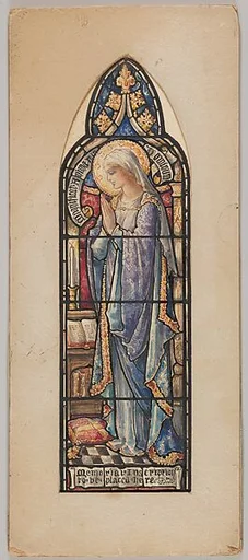 The Virgin Mary (or a Female Saint) at Prayer: Design for a Memorial Stained Glass Window