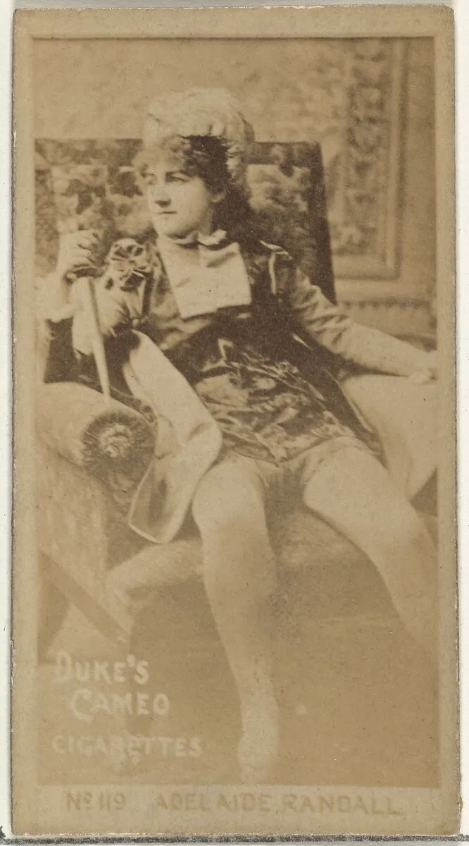 Card Number 119, Adelaide Randall, from the Actors and Actresses series (N145-4) issued by Duke Sons & Co. to promote Cameo Cigarettes — W. Duke, Sons & Co.