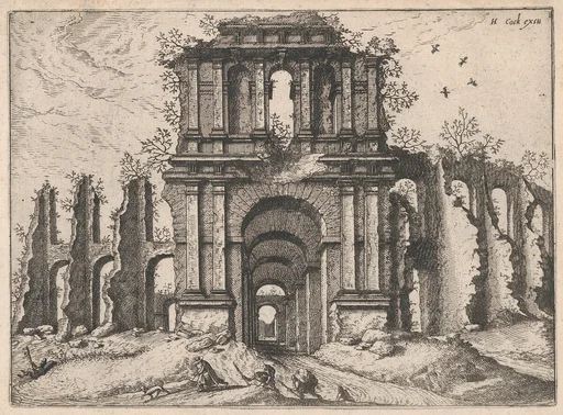 Two Story Entrance Flanked by Coupled Pilasters, from "Roman Ruins and Buildings"