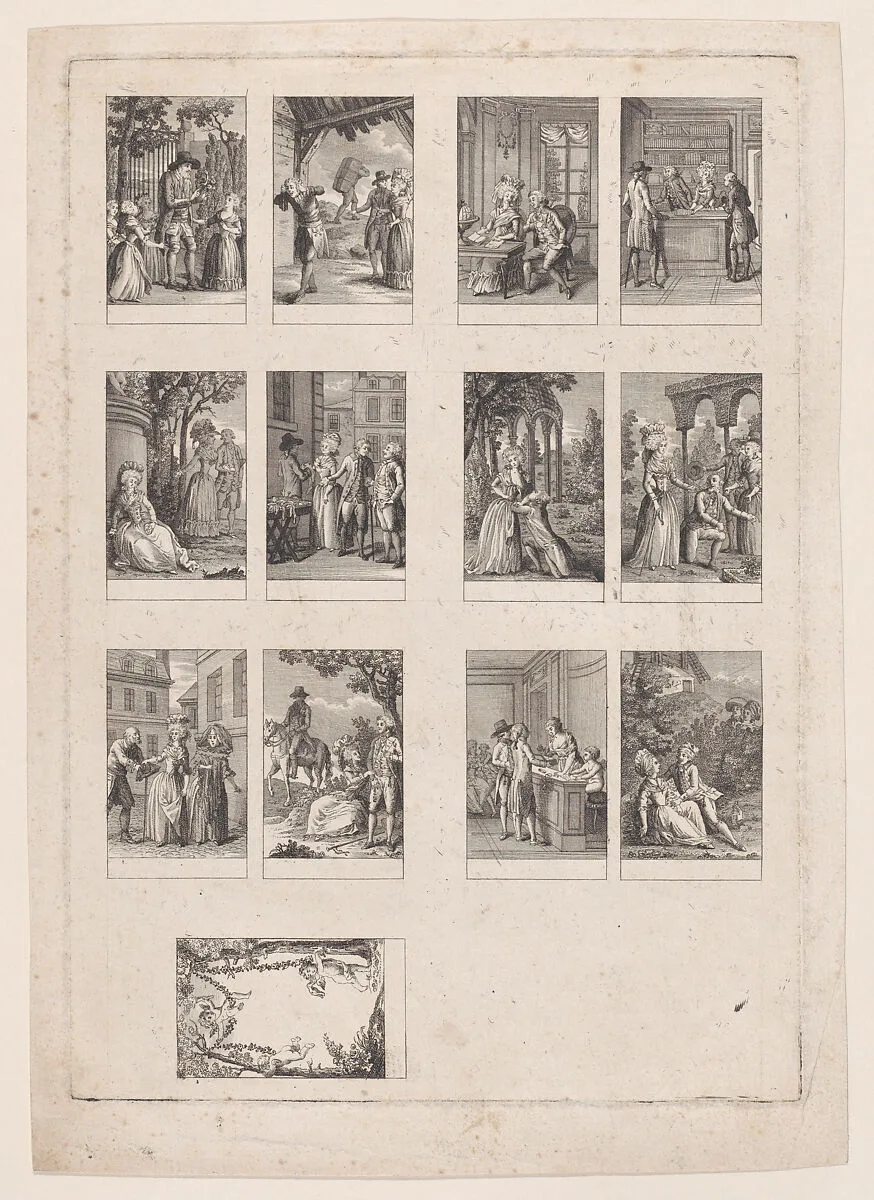Sheet of 13 subjects for an Almanac — F. J. Dorgez