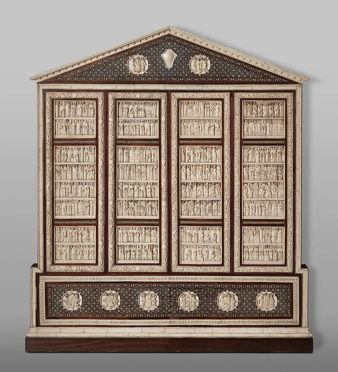 Cabinet frontal with panels from two Embriachi caskets — Baldassare degli Embriachi