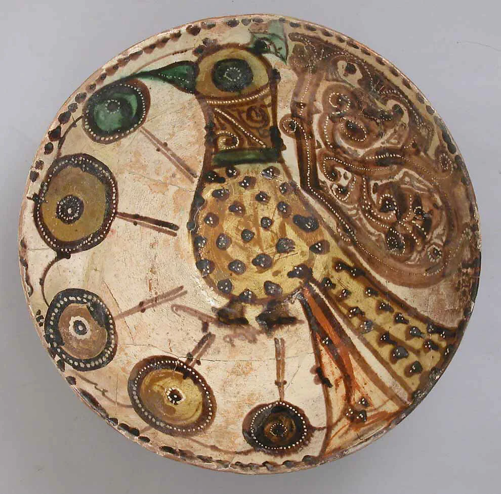 Earthenware Bowl with White slip and Polychrome Decoration — Unknown