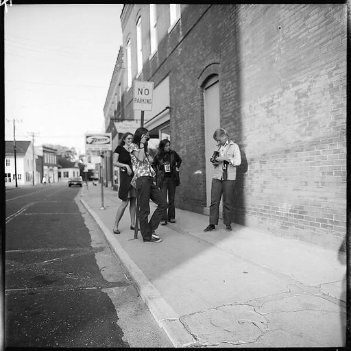 [4 Views of Door and Yale Photography Students on Street, New Haven, Connecticut]