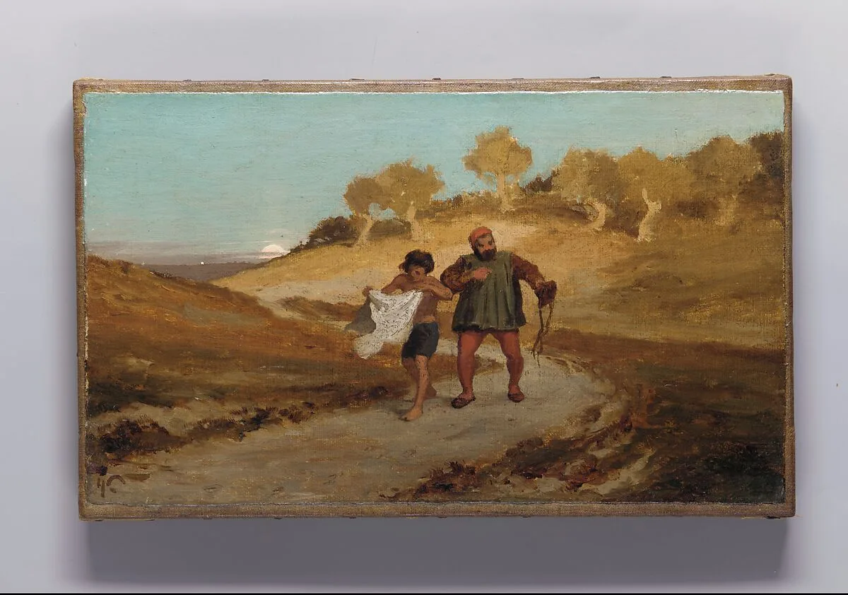 The Fable of the Miller, His Son, and the Donkey No. 8 — Elihu Vedder