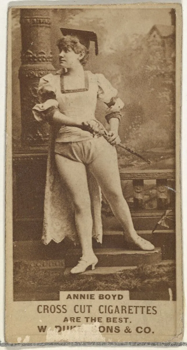 Annie Boyd, from the Actors and Actresses series (N145-3) issued by Duke Sons & Co. to promote Cross Cut Cigarettes — W. Duke, Sons & Co.