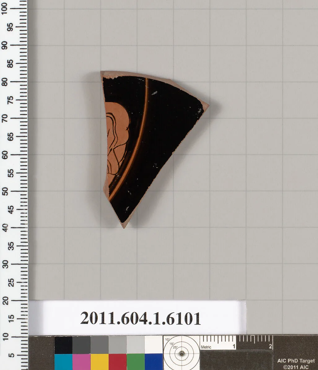 Terracotta fragment of a kylix (drinking cup) — Apollodoros