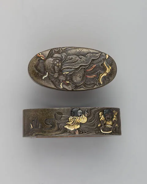 Sword-Hilt Collar and Pommel (Fuchigashira) — Unknown