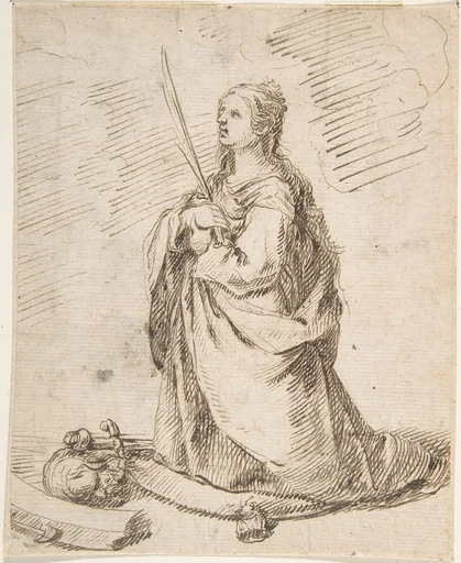 Kneeling Figure of Saint Catherine of Alexandria