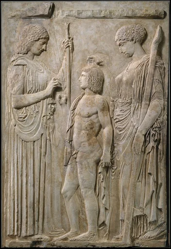 Ten marble fragments of the Great Eleusinian Relief