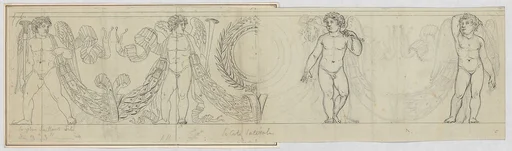 Design for a Frieze with Putti and Garland (related to the Arc du Carrousel)