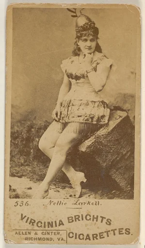 Card 536, Nellie Larkell, from the Actors and Actresses series (N45, Type 6) for Virginia Brights Cigarettes