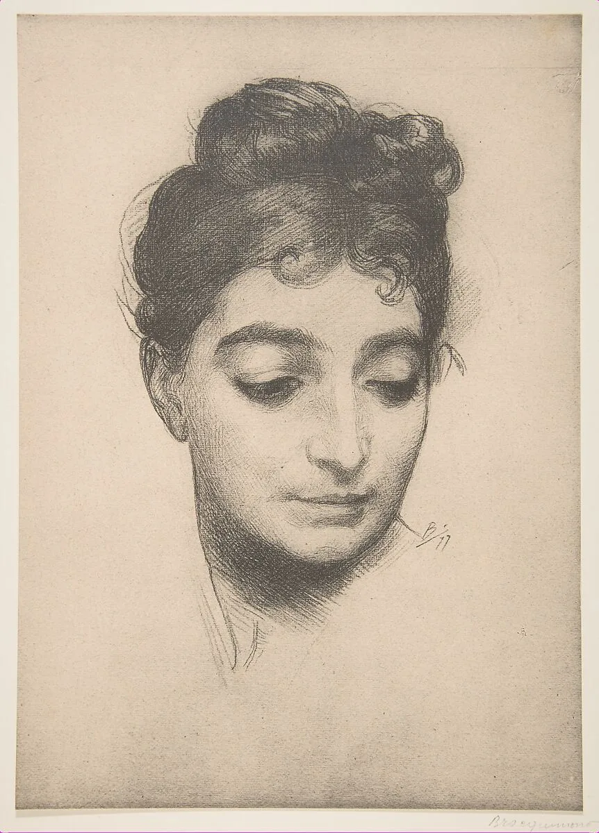 Woman's Head, from "L'Estampe Moderne" — Félix Bracquemond
