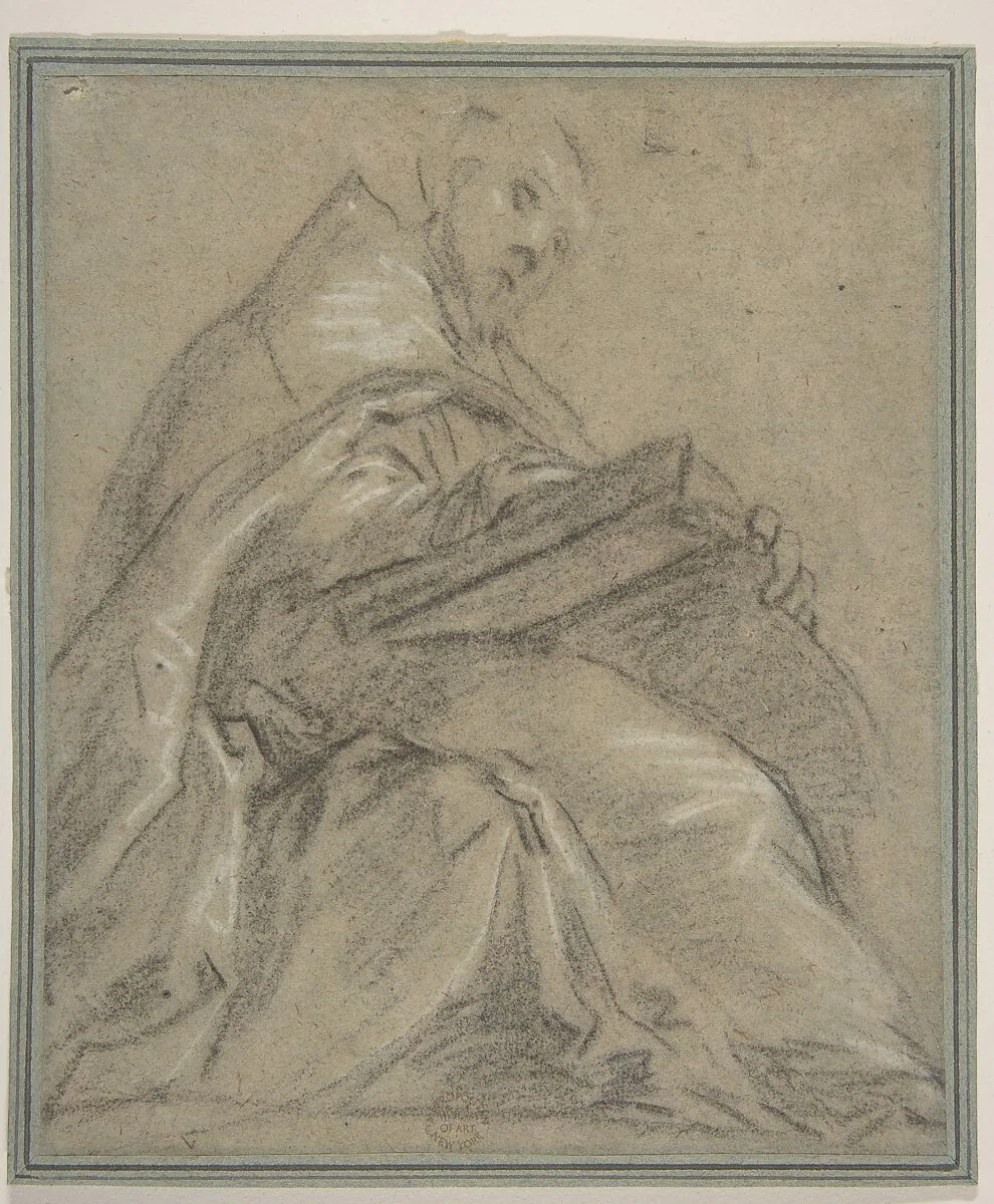 Seated Doctor of the Church Reading (Saint Ambrose or Saint Gregory) — Jacopo Palma the Younger