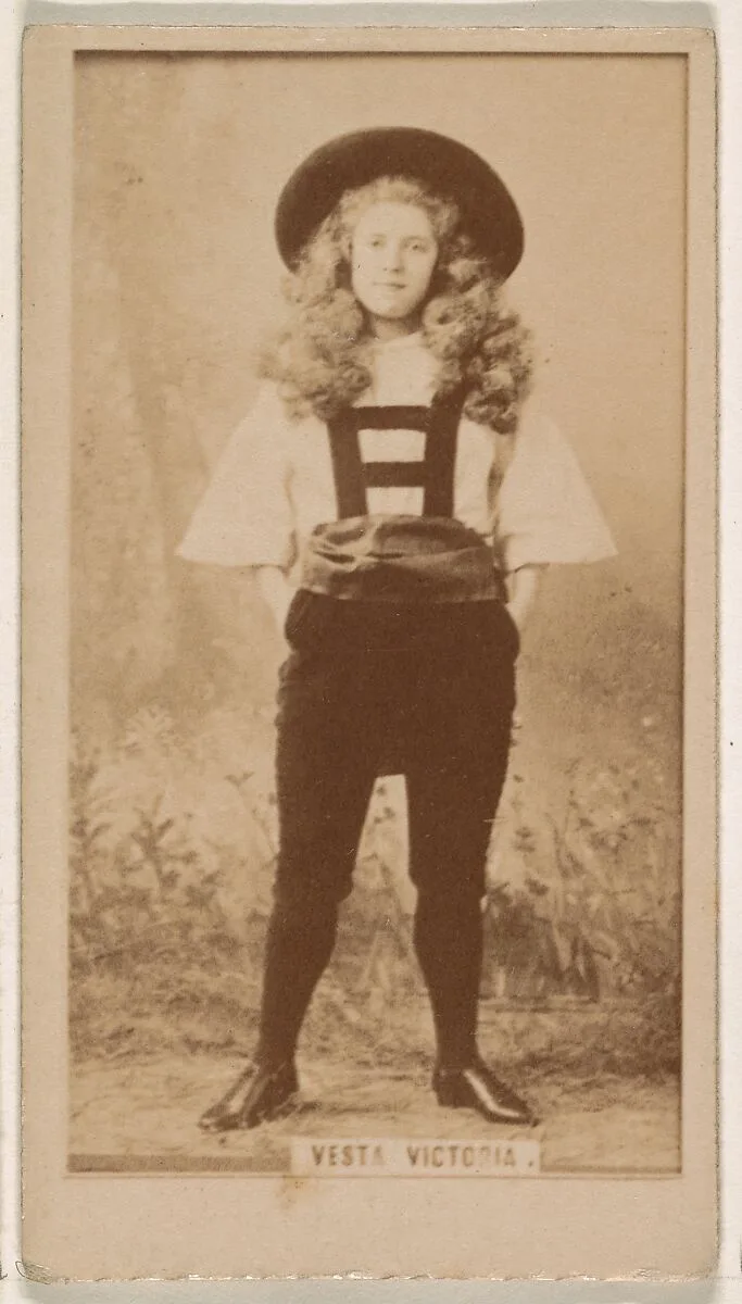 Vesta Victoria, from the Actresses series (N245) issued by Kinney Brothers to promote Sweet Caporal Cigarettes — Kinney Brothers Tobacco Company