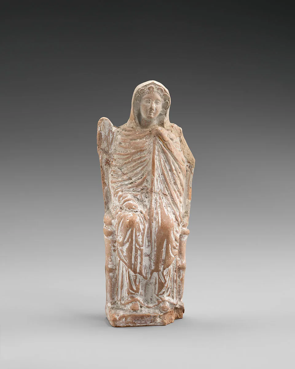 Terracotta statuette of a seated goddess — Unknown