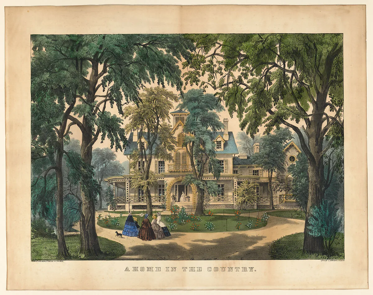 A Home in the Country — Currier & Ives|Frances Flora Bond Palmer
