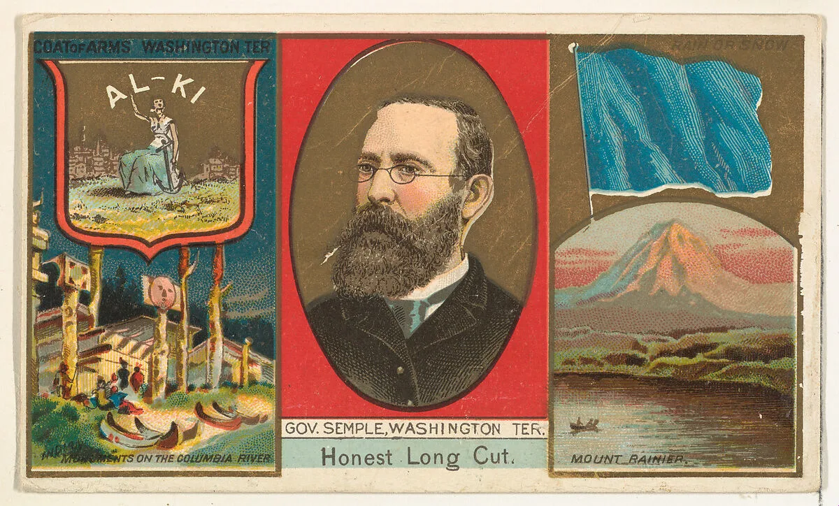 Governor Semple, Washington Territory, from "Governors, Arms, Etc." series (N133-1), issued by Duke Sons & Co. — W. Duke, Sons & Co.