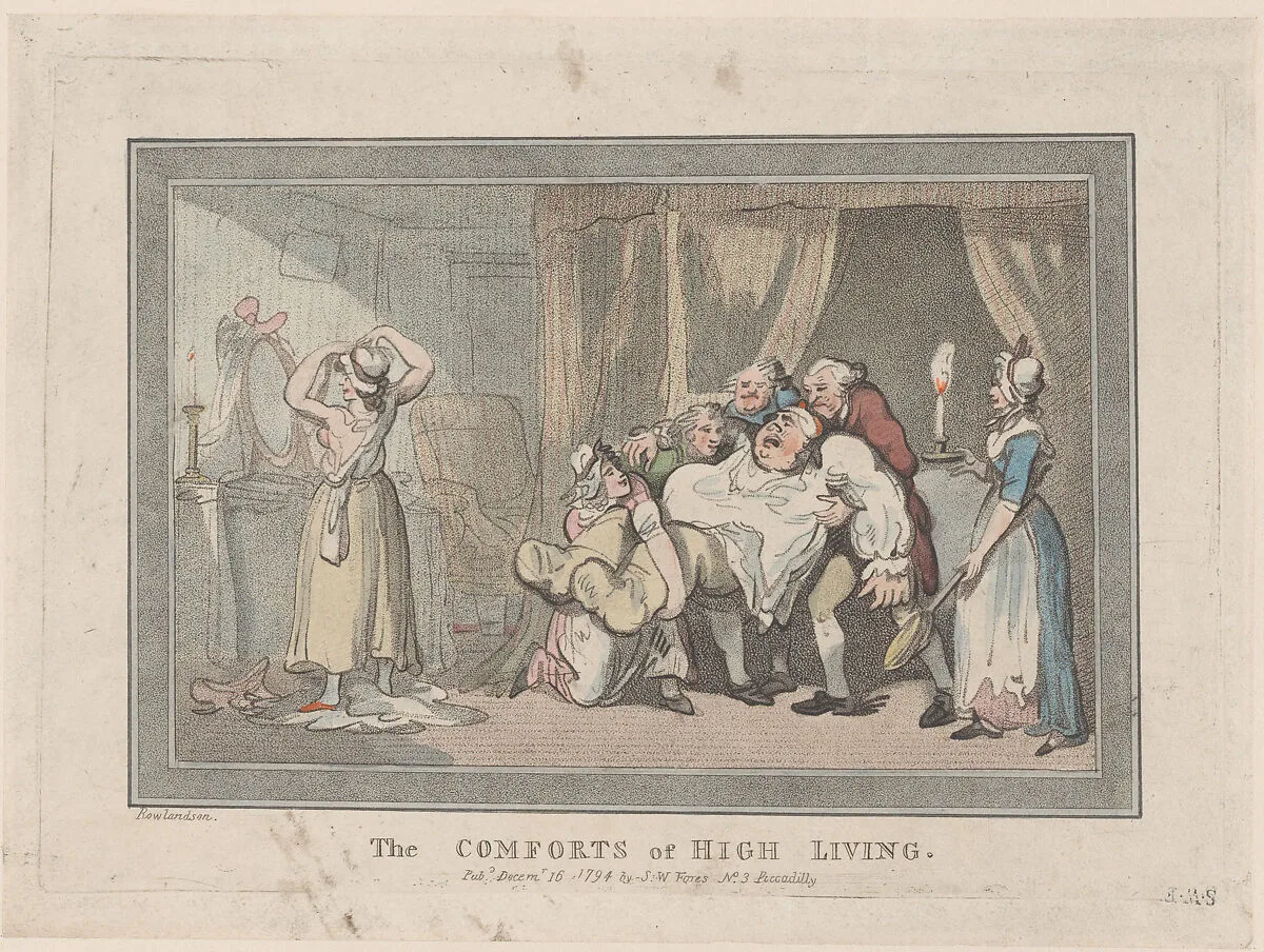 The Comforts of High Living — S. W. Fores|Thomas Rowlandson