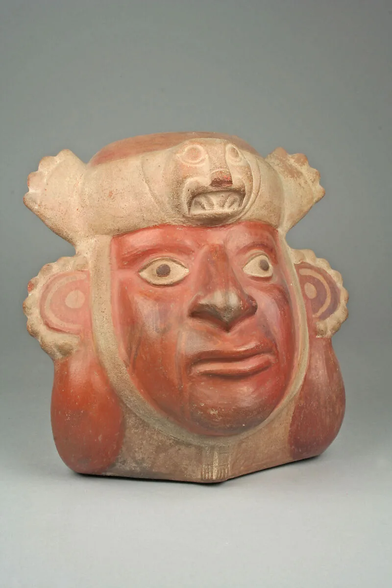 Stirrup Spout Bottle with Portrait Head — Unknown