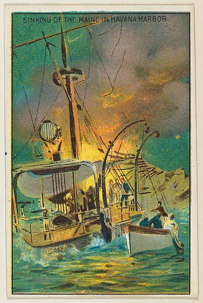 Sinking of the Maine in Havana Harbor, from the "Historical Events" series (T70), issued with Just Suits Cut Plug Tobacco — Unknown