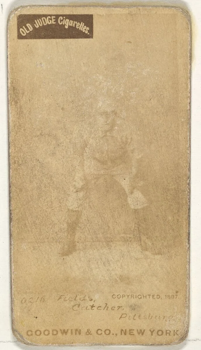 John Joseph "Jocko" Fields, Catcher, Pittsburgh, from the Old Judge series (N172) for Old Judge Cigarettes — Goodwin & Company