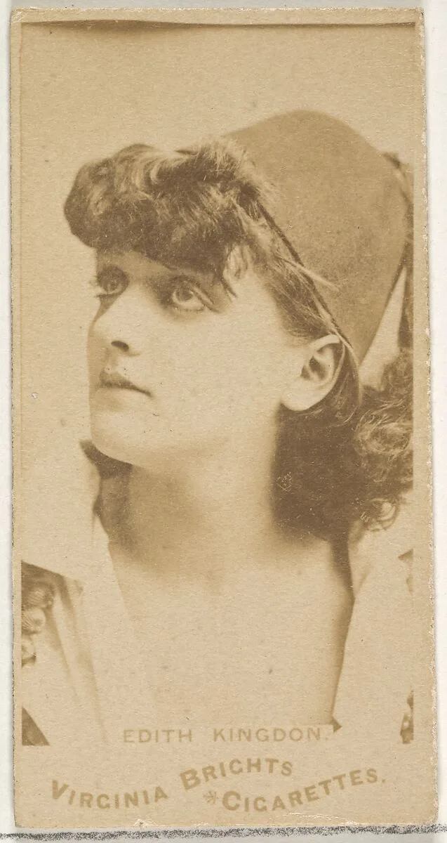 Edith Kingdon, from the Actors and Actresses series (N45, Type 1) for Virginia Brights Cigarettes — Allen & Ginter